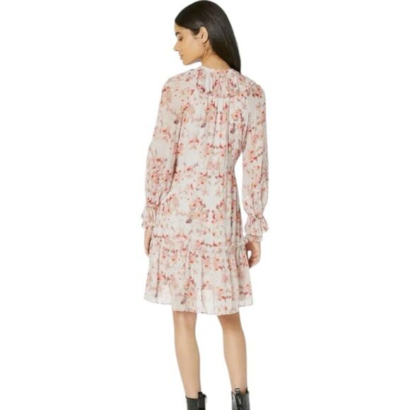 All Saints Ava Momo Frill Floral Dress Puff Sleeves V-neckline NWT Size 10 - Picture 2 of 10